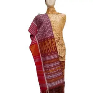 Songket Tumtuman Tanpa Sambung Merah Maroon