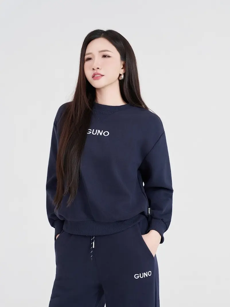 GUNO-Bộ quần áo NỈ NAM NỮ GUNO logo tay quần bo gấu BASIC SP5 |25BG150/25BB179 | BigBuy360 - bigbuy360.vn