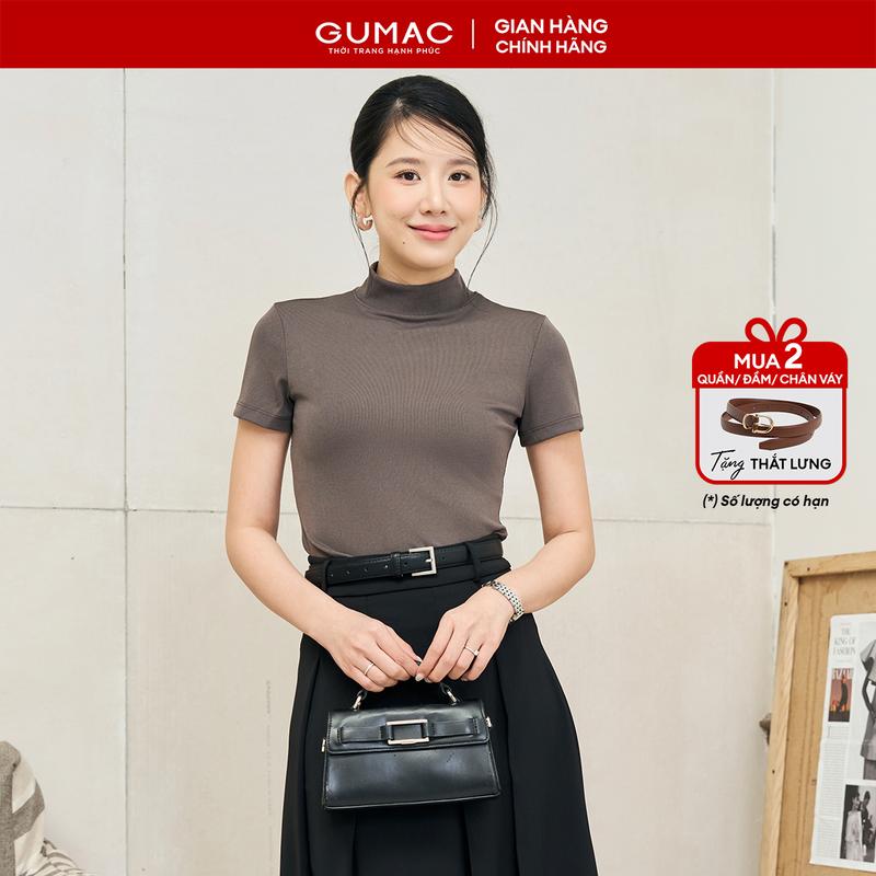   MUA 2 GIẢM THÊM 5%  Áo thun ôm nữ - áo thun cổ lọ tay ngắn nhiều màu thời trang GUMAC LATE1111 