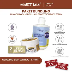[Bundle hemat - 2PCS] BEAUTY TALK AHA Collagen lotion 100 ML+ LIORA Sun protection 200 ML I Mencerahkan, Melembapkan & Melindungi Kulit dari Sinar UV