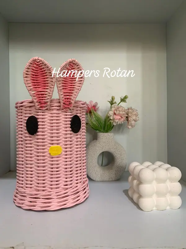 Rotan Karakter Tempat Sendok Garpu/ Tempat Pensil/ Tempat Brush/ Rotan Hampers Souvenir 3