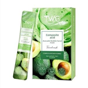 TWG AHA BHA Avocado Bubble Mask Self Foaming Purge Pores Detox Blackheads