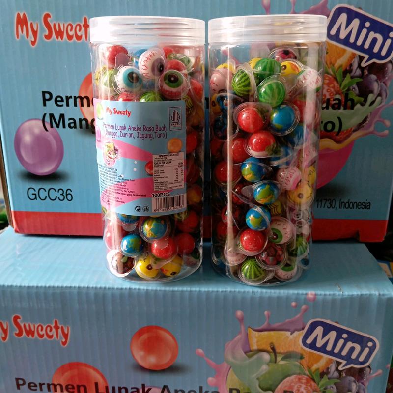 Permen Lunak Mini MY SWEETY toples tabung biru isi 120 pcs  Candy Snack 4