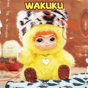 [Official Original] WAKUKU Fuzzy Trendy Fun Party Series Plush Blind Box Keychain Bag Charm Boneka Gantungan Kunci Funny Toys