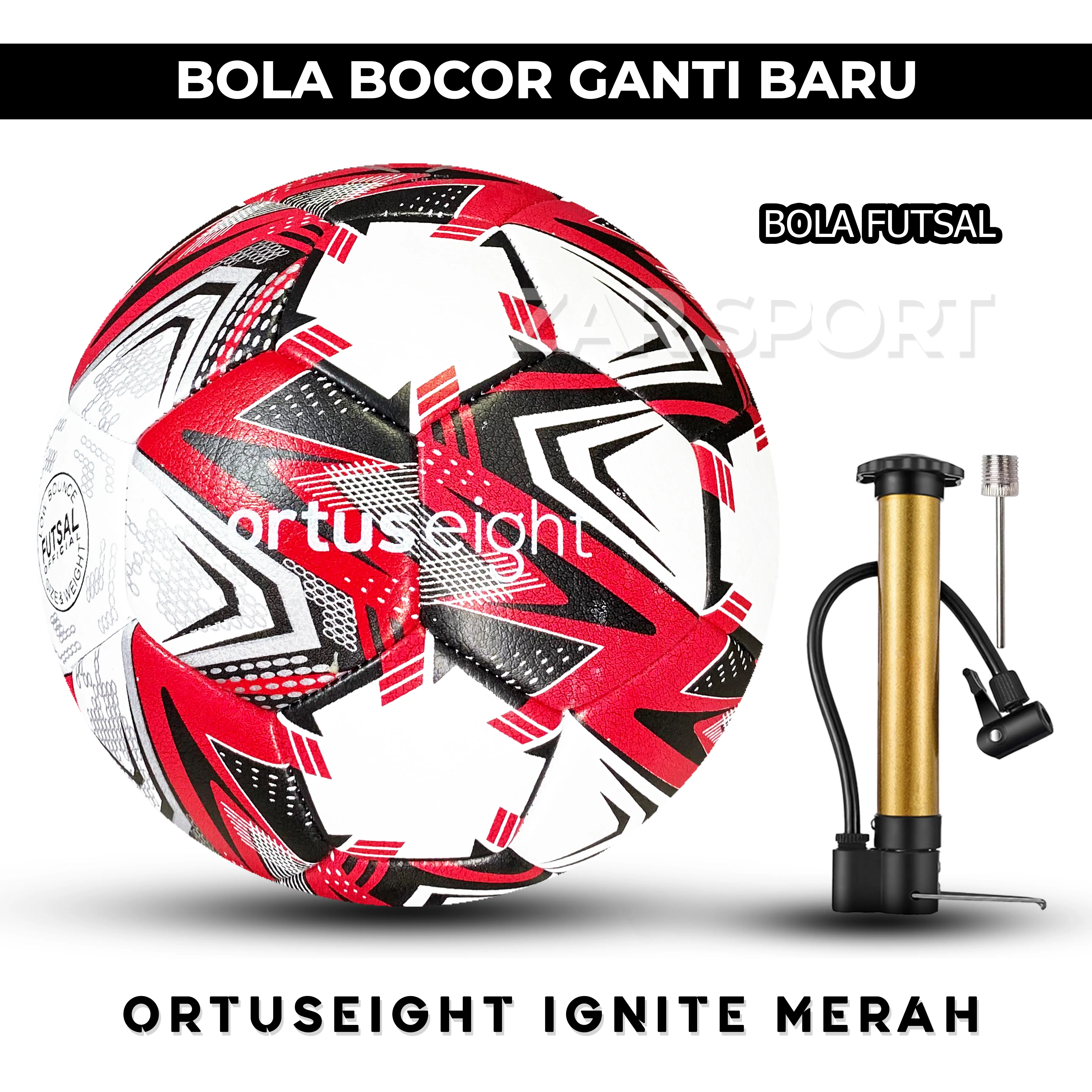 BOLA FUTSAL Size 4 Ortuseight IGNITE | 100% Real Pict | Ball | Indoor | Outdoor | Pompa - ORTUS IGNITE + PENTIL + JARING