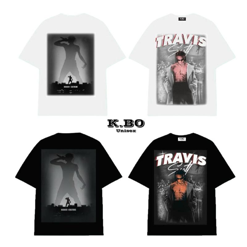 Áo Thun Unisex TRAVIS X K.BO - Áo Phông Nam Nữ From Rộng Menswear Top Cổ Tròn Đen Trắng áonuxinh màu đen đễ thương