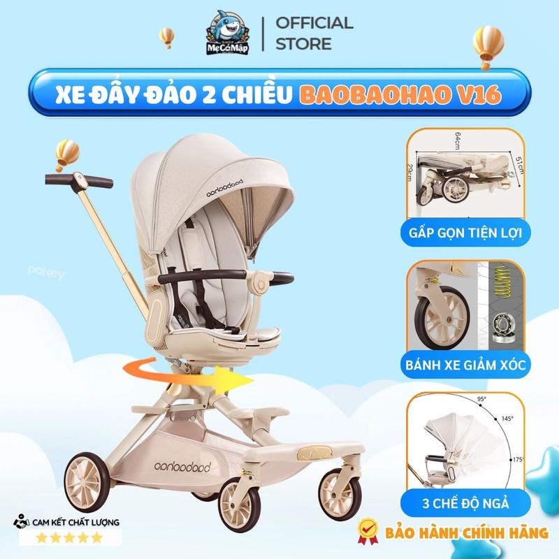 Xe Đẩy Cho Bé Baobaohao V16 Chính Hãng, Xe Đẩy Gấp Gọn Xoay 2 Chiều Tiện Lợi, Giảm Rung Lắc Tối Đa