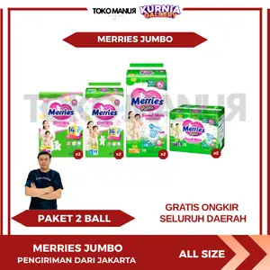 [Exclusive Kurnia_Gallery] Paket Popok 2 Ball Merries Jumbo Pengiriman Dari Jakarta