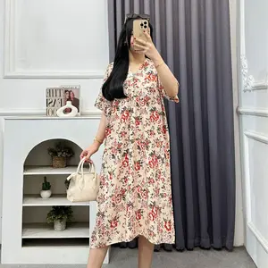 Aliya Dress Flower Exclusive Rayon Premium LD 120 Casual Korean Style