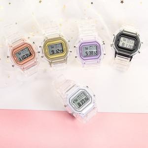 Jam Tangan Digital Transparent Pastel Warna Wanita & Lelaki – Design Jernih Trendy, Pelbagai Warna Comel Unisex Watch