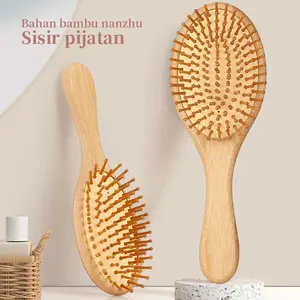 Sisir Rambut kayu Wanita Hair Brush Massage Comb Anti-static Comb sisir rambut rontok dan kusut Portable sisir rambut keriting