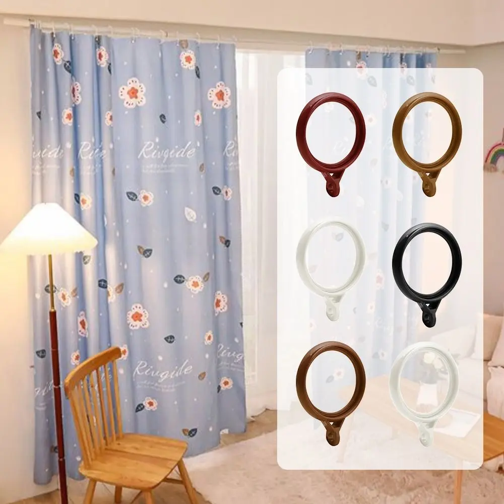 laxuzzy Hanging Loop Buckle Solid Color Curtain Rings Fixed Plastic Hanging Rings Mute Roman Rod Clip
