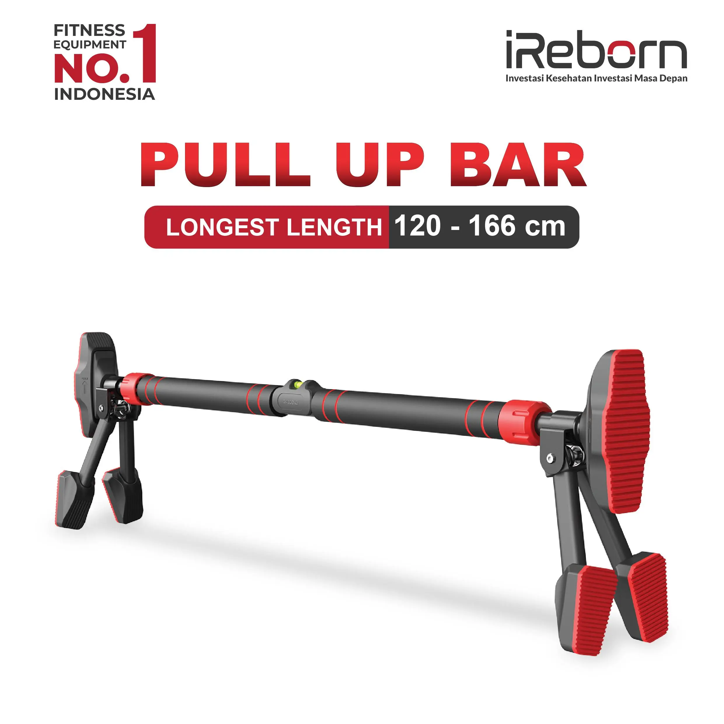 Adjustable Pull Up Bar iReborn - Alat Fitness Gym Olahraga Rumahan