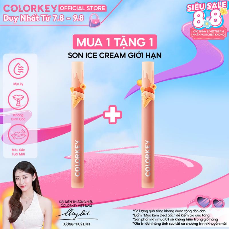 [GẶP GỠ TĂNG PHÚC] Son Waterytint/Gương Bóng Ice Cream bền màu, lâu trôi, không dính cốc, siêu mịn môi 1.8g/son x2
