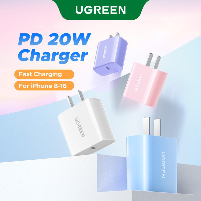 UGREEN PD 20W, Củ sạc USB C, sạc nhanh,  sạc tường USB-C, Chuyển Đổi nguồn, Tương thích với iPhone, Xiaomi, Samsung