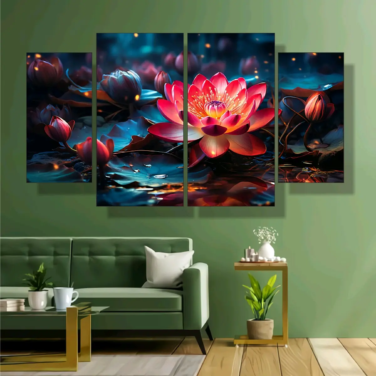 HIASAN DINDING MOTIF BUNGA 1 SET ISI 4 PCS UNTUK DEKORASI RUMAH SIAP DI PASANG DI DINDING KAMAR / RUANG TAMU DEKORASI DINDING SIAP PASANG