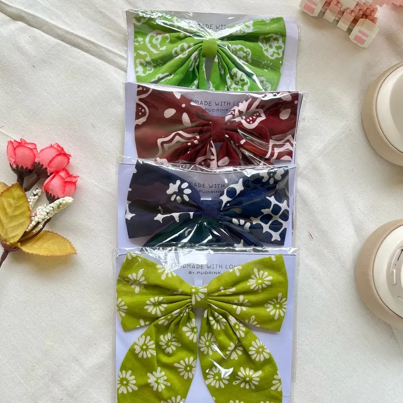 Pita Batik Hijau By.Pudrink Peniti, Hair klip, Ikat Rambut 2