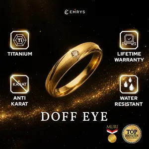 Emrys Simple Ring DOFF EYE Real Titanium Anti Karat Cincin Titanium Pria Wanita