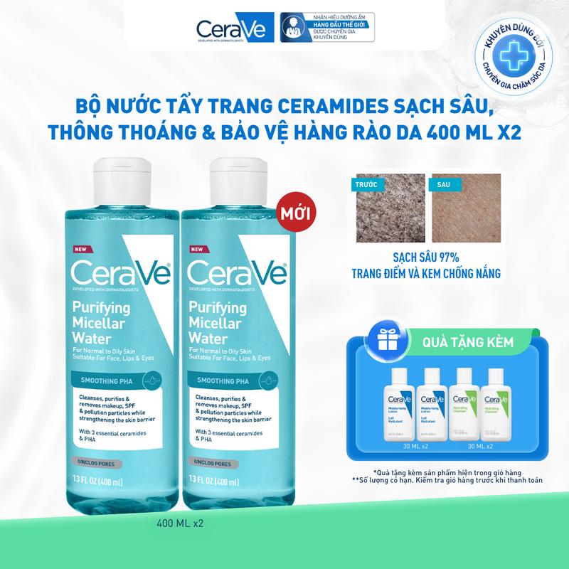 Combo nước tẩy trang ceramides sạch sâu, thông thoáng & bảo vệ hàng rào da…