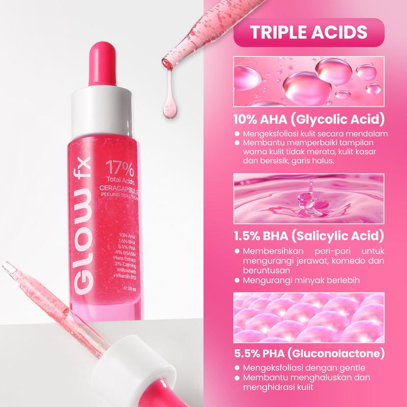 [Glass Skin Bundle] - GLOW FX - 17% Total Acids CeraCapsule Peeling Solution - Serum Exfoliasi Wajah Mengandung Glycolic Acid Untuk Mencerahkan dan Menghaluskan Wajah 4