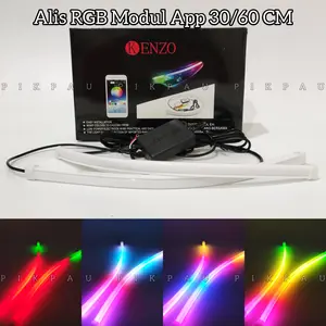SEPASANG Lampu Alis Fleksible RGB Premium App Control Original Bentuk Tabung Lampu Alis 30cm Dan 60cm