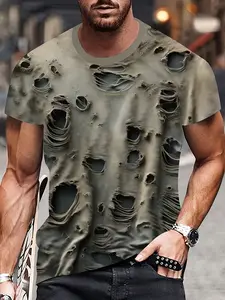 kaos reflective detail kaos premium street kaos pigment dye Pola Tekstur Robek Dengan Beberapa Lubang Dan Efek Kain Sobek Dalam Warna Hijau Zaitun kaos official komunitas kaos motif wayang modern