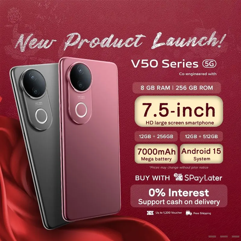 COD) V50 Ponsel Android inci Ponsel 16GB 512GB 108MP Kamera