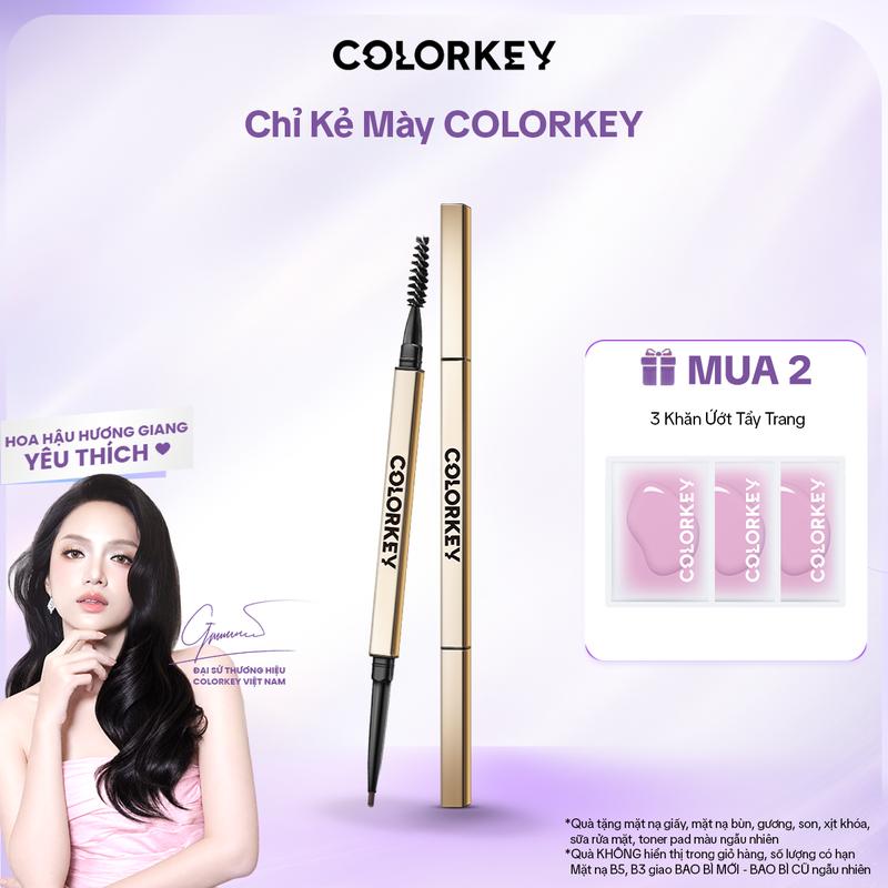 Chì Kẻ Mày COLORKEY Thiết Kế Hai Đầu Tiện Dụng, Thích Hợp Vẽ Dáng Chân Mày Điêu…