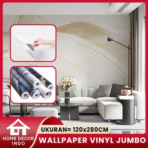 Home Decor - Wallpaper Vinyl Jumbo Dekorasi Kamar Motif Marble Wallsticker Foam Roll PET 120 x 280cm