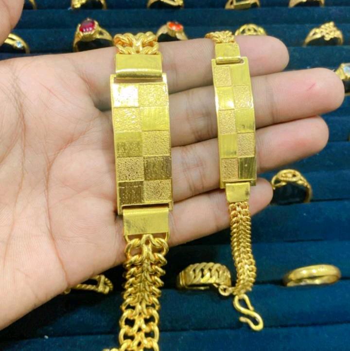 Gelang Plat Catur Jumbo Lapis Kristal - Model Terbaru 2