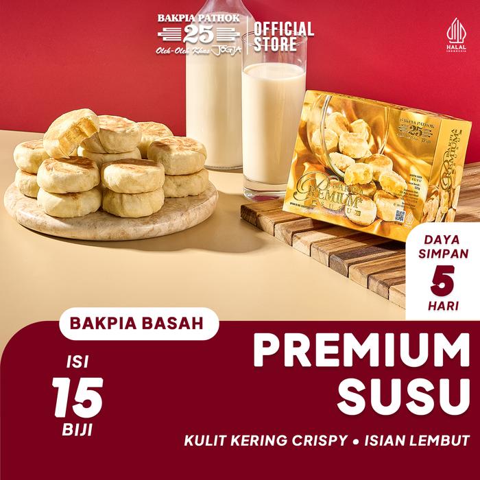 Gambar Bakpia Pathok 25 Premium Susu Isi 15 | Bakpia Basah Kulit Crispy | Oleh-Oleh Khas Jogja dari Bakpia Pathok 25 Kota Yogyakarta Tokopedia