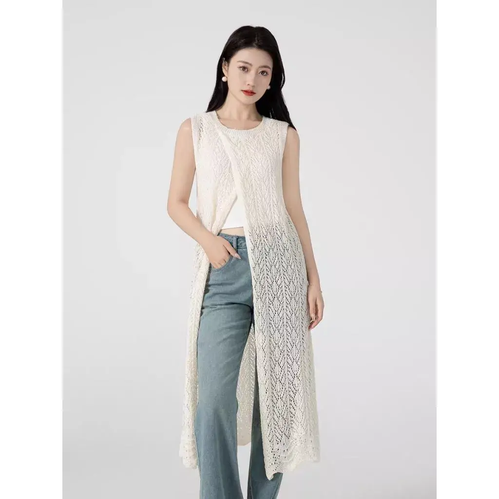 Outer Donna Knitwear Wanita Atasan Outer Panjang Baju Motif Crop Tebal Katun Casual Kardigan Jaket Bunga Sweater
