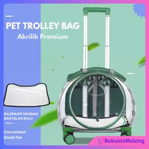 BakulanMalang99 Tas Trolli Transparan Pet Cargo Ransel Hewan Travel Bag Nyaman Anti Air Cat Bag Akrilik Premium Dengan Bantalan Bulu