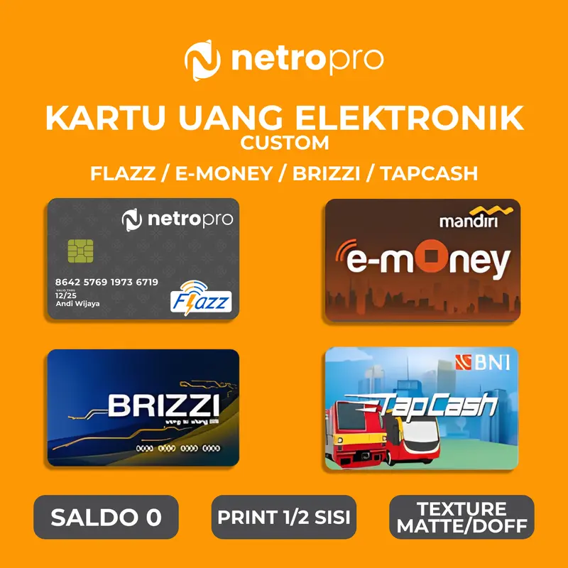 Cetak Kartu Etoll Foto Bebas dengan Desain Custom dari Netro Productions - Notes Cards Retro Cards Retro 0