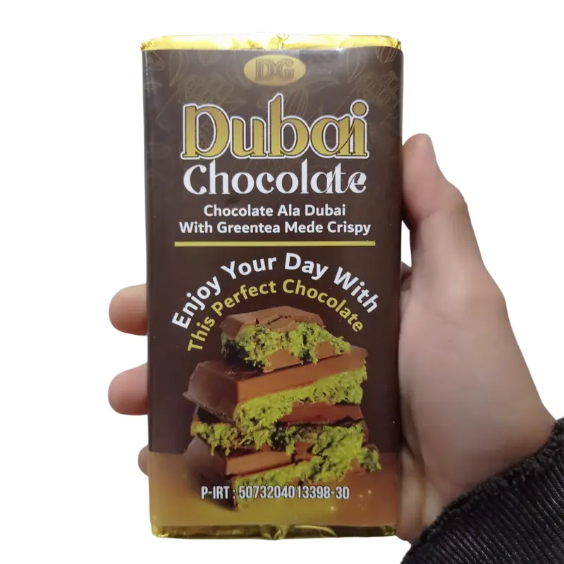 COKLAT VIRAL ALA  280 GRAM KUNAFA MERK DG GREENTEA WITH MEDE CRISPY kunafe coklat lebaran   Food Snacks Cemilan chocolates dubai 1