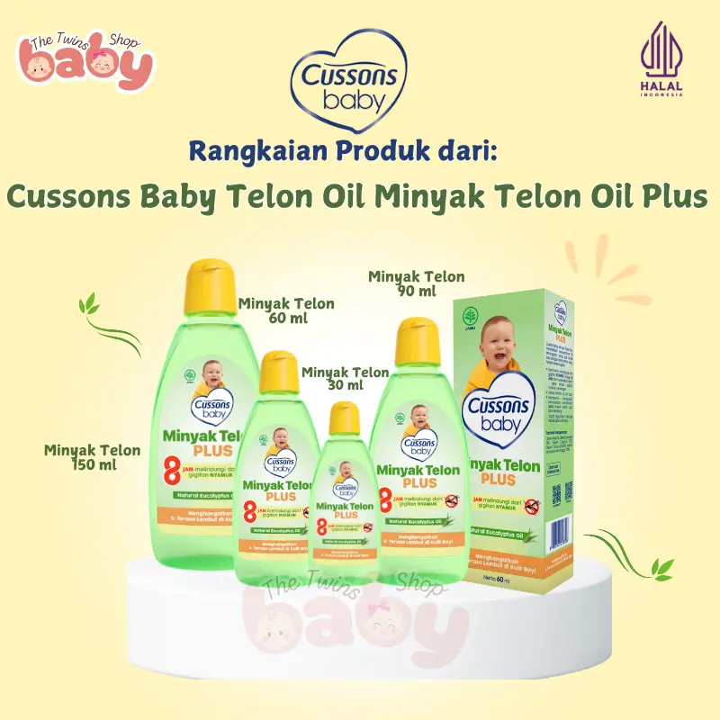 Cussons Baby Minyak Telon Oil Plus 60ml / 90ml / 150ml - 8 Hours Protection Anti Nyamuk