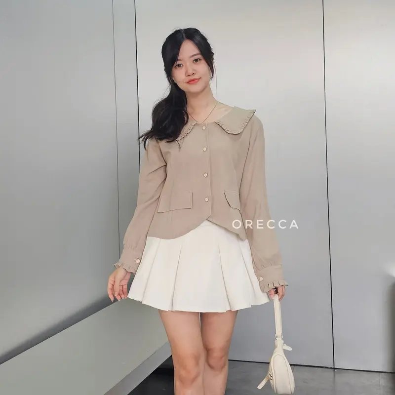 Sohee Top / atasan wanita / kemeja wanita Polos Linen 3
