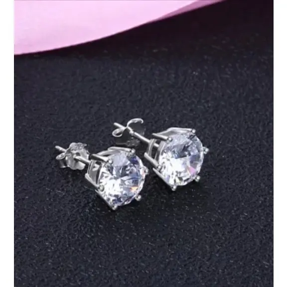 Anting Titanium Laki-Laki dan Wanita Silver Mata1 Cantik GG6 3mm Anti Karat dan Tidak Pudar Earrings Aksesoris Black titsnium warna silver anting-anting pelapis logam tipe 2 tittanium 4