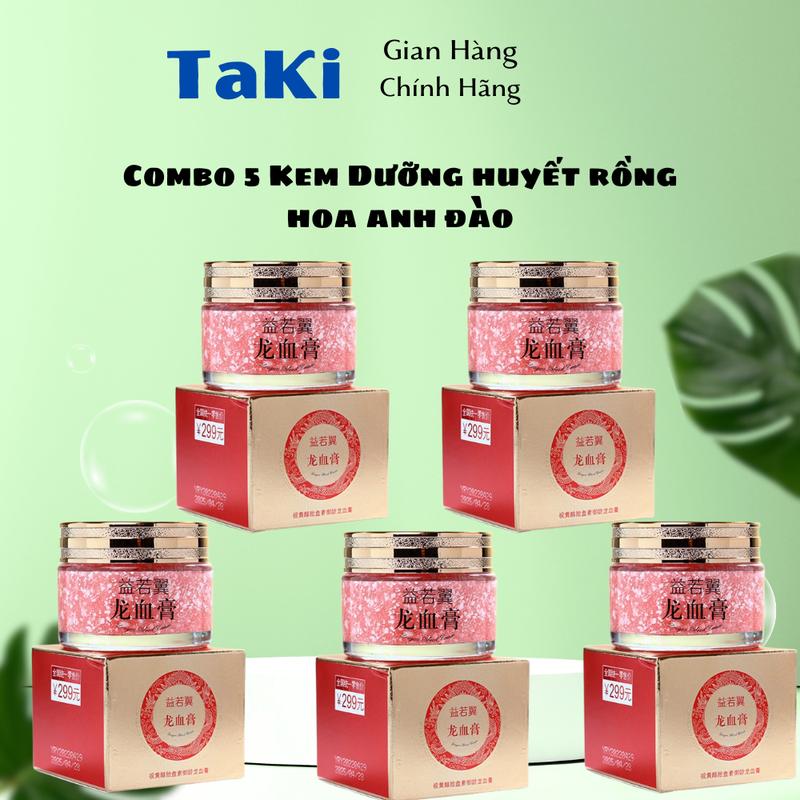 Combo 5 Giá Sỉ Kem Dưỡng Da Huyết Rồng Hoa Anh Đào Dưỡng Trắng Dưỡng Ẩm Da Làm Đẹp Da Skincare Chăm Sóc Da Nữ Women Chăm sóc da cho cả nam và nữ tại nhà kemngay kem anh