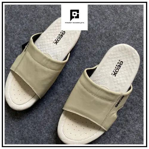 Sendal Pria Sendal Slide Bahan Kulit Original Sendal Geox Kulit Asli - PMJ048