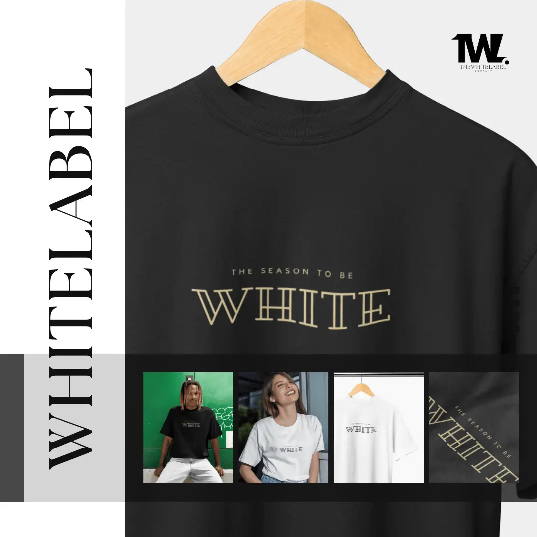 TheWhiteLabel Oversized Season to be White 300GSM Cotton T-shirt for Men - Menswear, Top