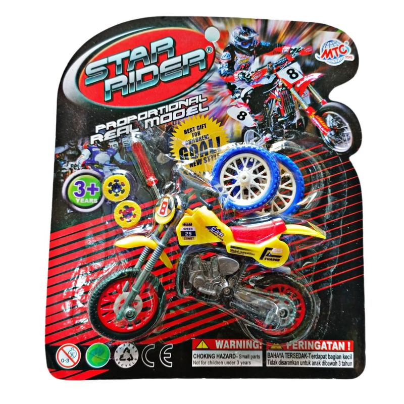 Product Introduction of Mainan Anak Motor Trail Lengkap dengan Bonus 2 Bana dan Obeng  MAENAN MOTOR TRAIL Cocok untuk Usia 3-9 Tahun Cocok juga untuk remaja 5