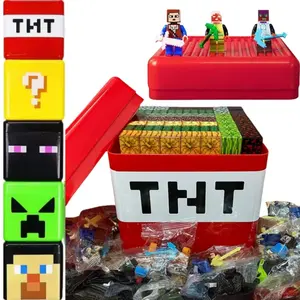 TNT Storage Box Building Block Magnetic Building Blocks Toy Building Block Set Children's DIY Assembly Toy with Tables