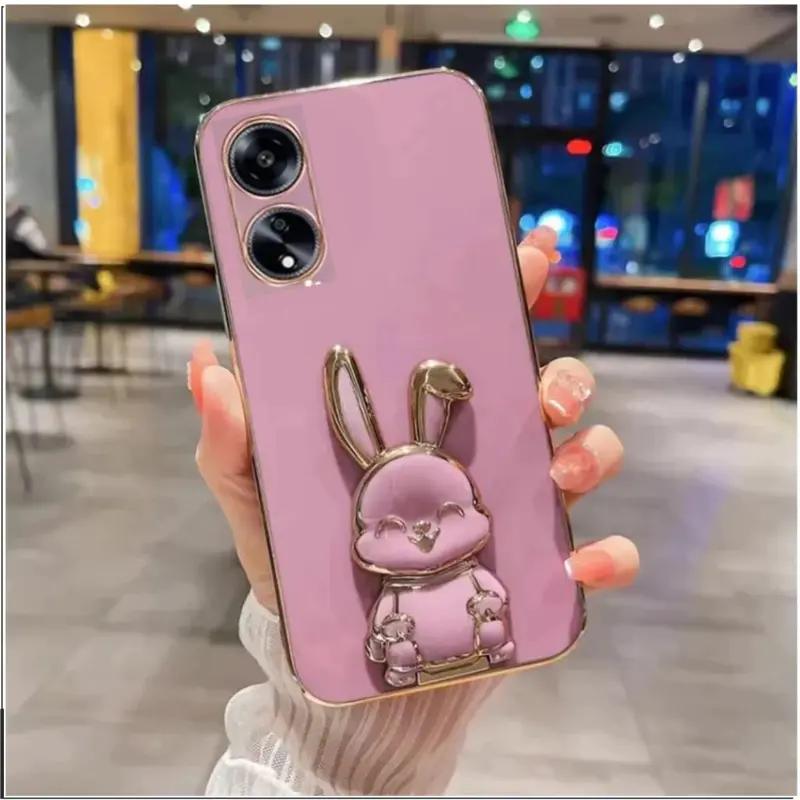 Premium Soft Case OPPO A60 A79 5G A38 A18 A98 5G A58 4G A78 4G A16 free Rabbit Phone Holder 2
