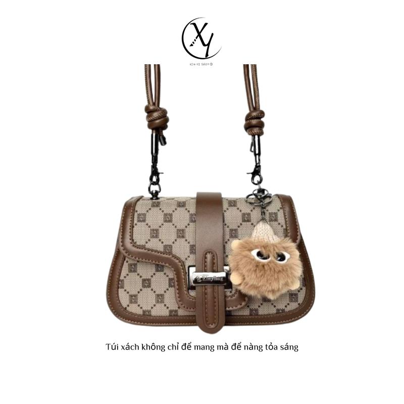 SIZE:24X13X10 Xinyi Bag TÚI XÁCH NỮ ĐEO CHÉO KẸP NÁCH PHONG CÁCH THỜI TRANG _QUẢNG CHÂU Da Bag Đeo Vai Kem Tote túi xách túi tặng