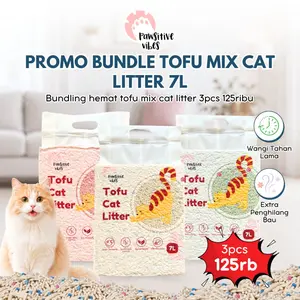 Pawsitive Vibes Bundle 3Pcs Tofu Cat Litter 7L Pasir Kucing Tofu Mix Aroma Gumpal Anti Bau