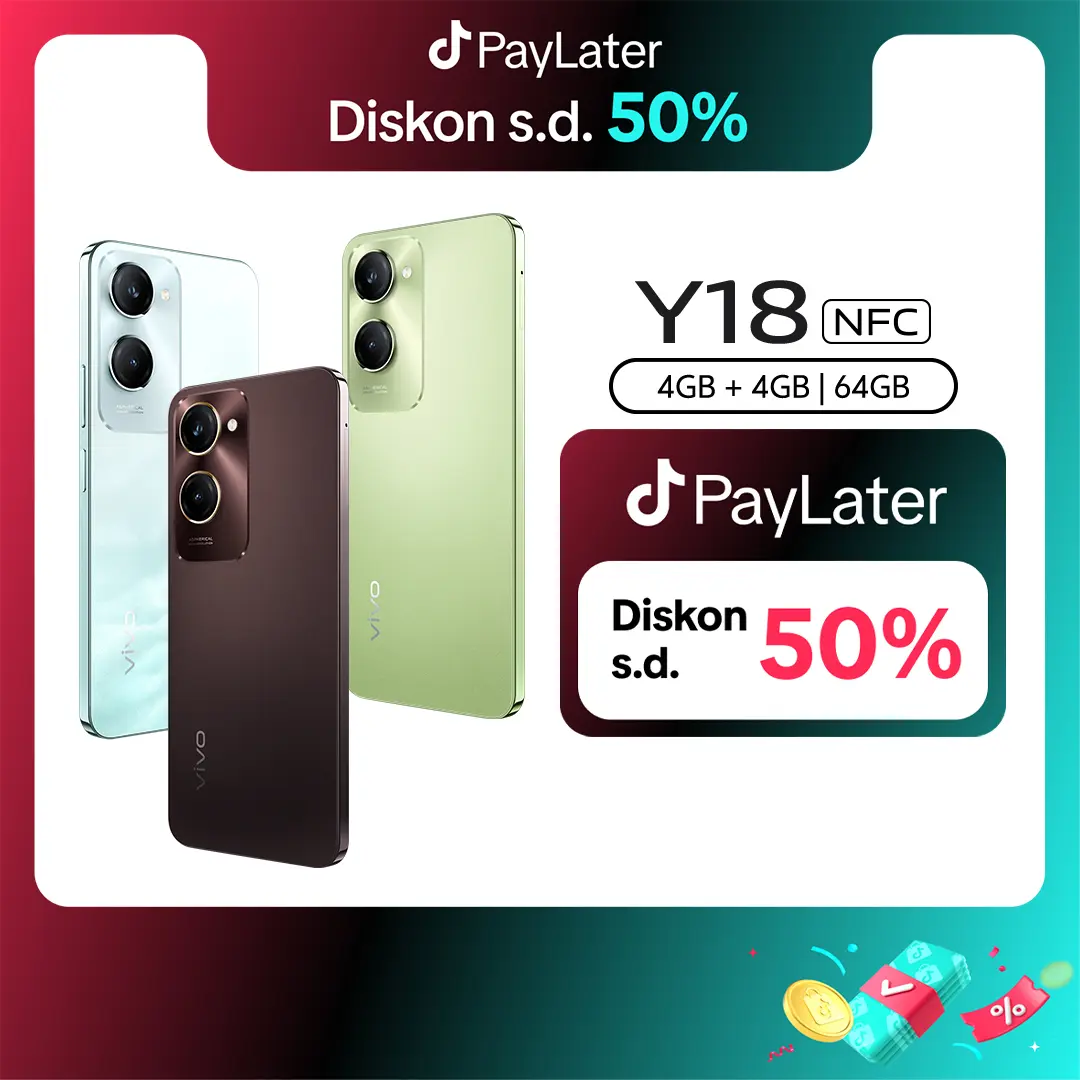[NEW LAUNCH] vivo Y18 (4/64) - NFC Multifunctions, 50MP AI Camera, 5000 mAH+15W Flashcharge
