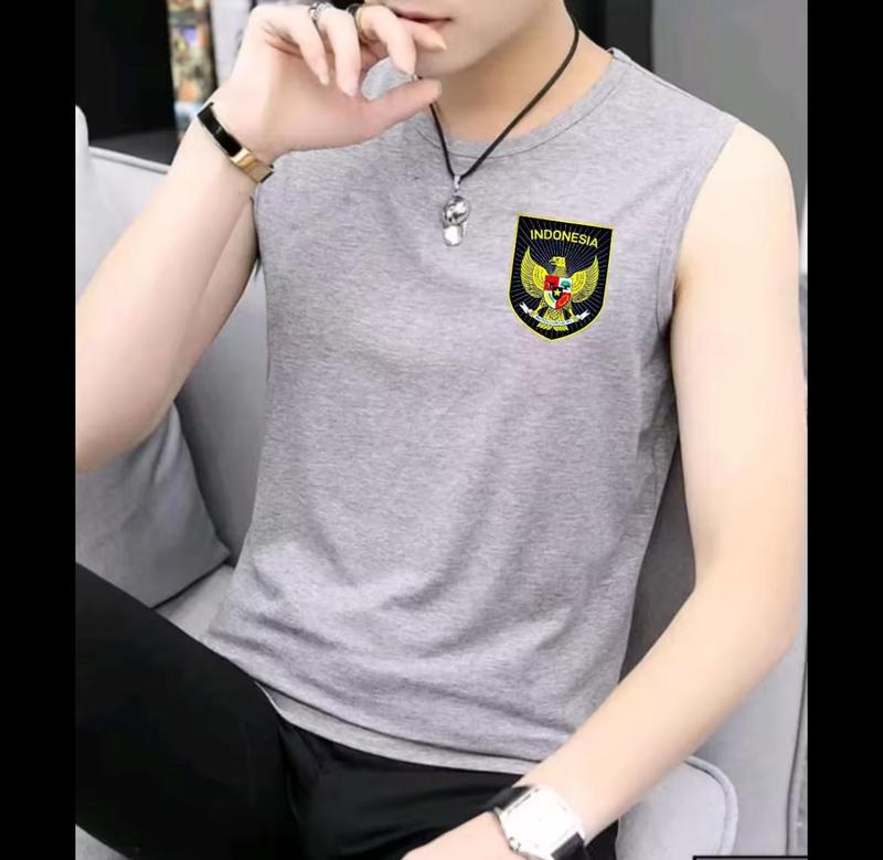 A&T-storee.Singlet pria dewasa logo timnas indonesia kaos tanpa lengan/lekbong pria/kaos dalam pria/tengtop pria 4