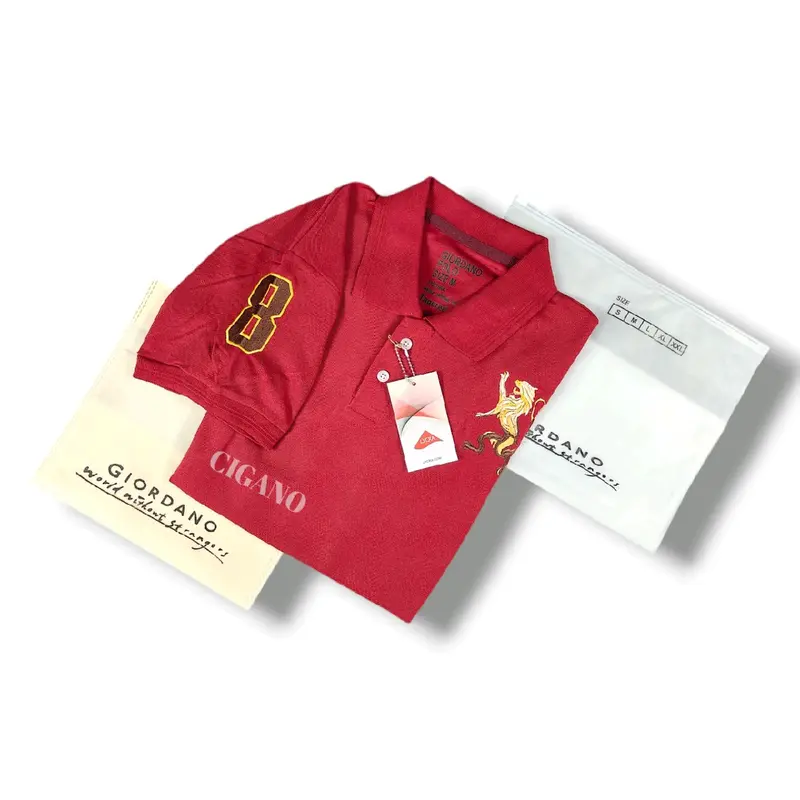 Polo Shirt Giordano Full Bordir Lion 3D Kaos Krah Bordir Pria Dewasa 4