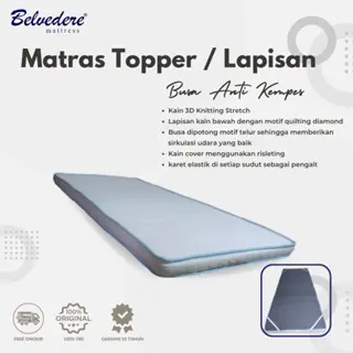 Belvedere Matras Topper / Plushtop Foam Mattress / Lapisan Kasur / Kasur Lantai / Tebal 8cm